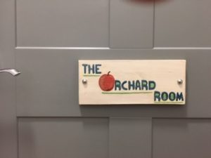 The Orchard Room sign